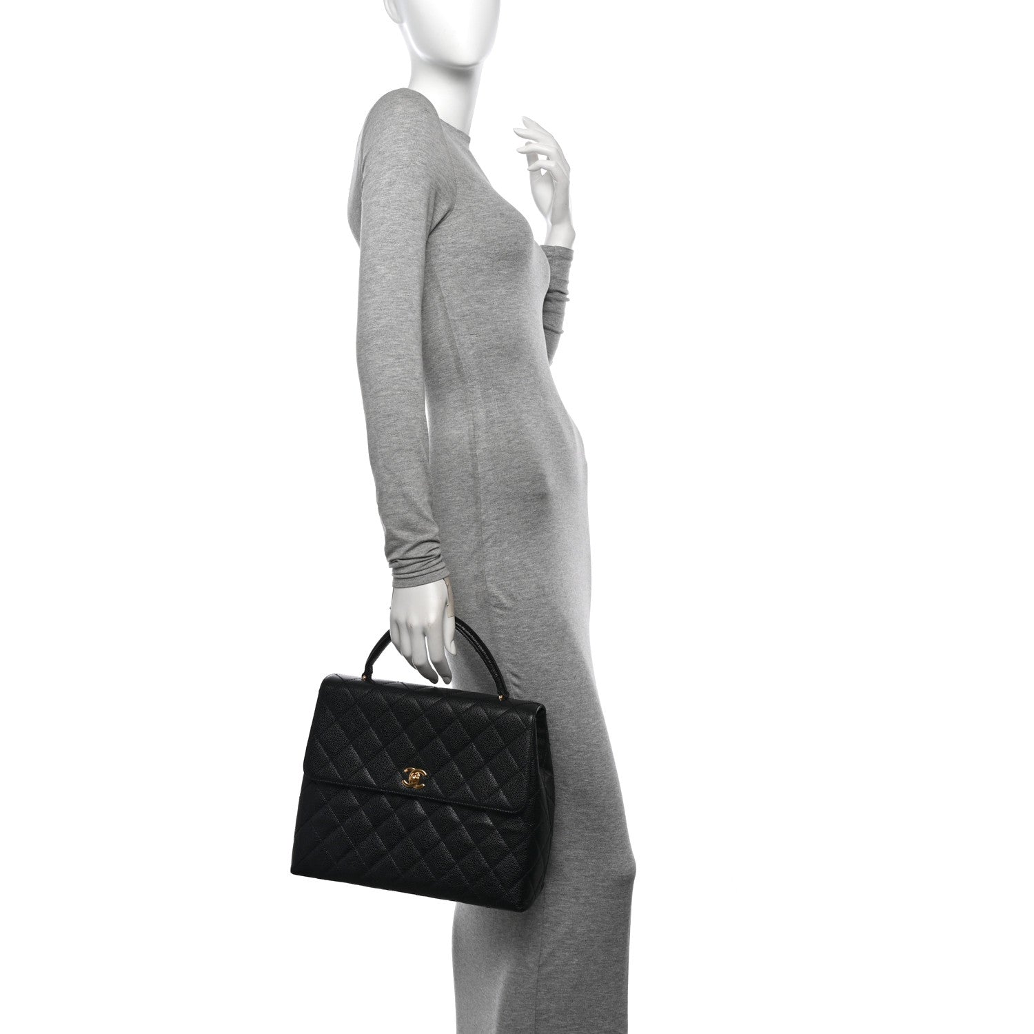 Chanel Caviar Quilted Jumbo Kelly Flap Black 2 of 13