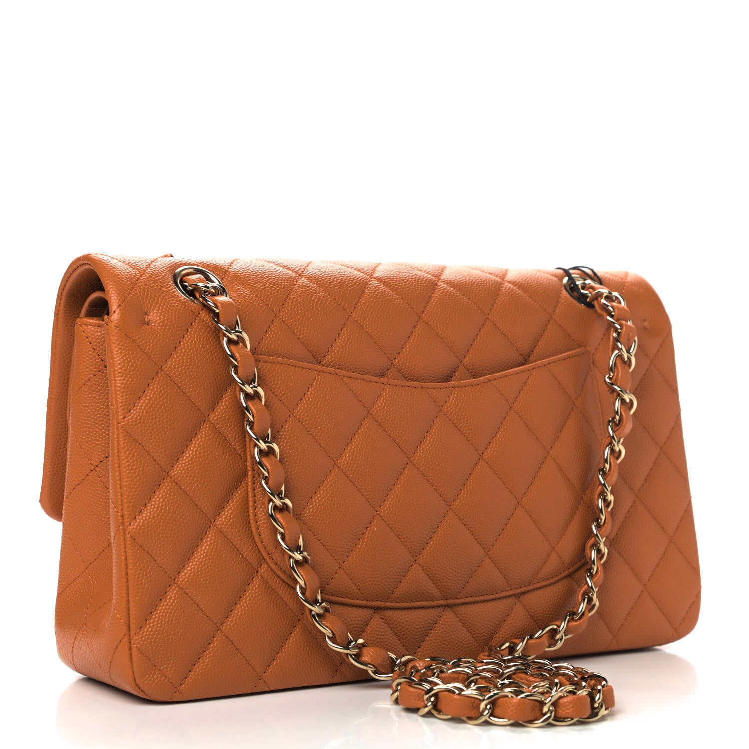 Chanel Caviar Quilted Medium Double Flap Light Brown 2 of 4