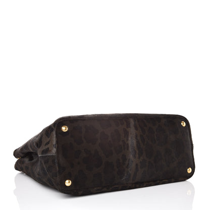 Prada Calf Hair Leopard Print Medium Galleria Double Zip Tote Mimetico 5 of 12
