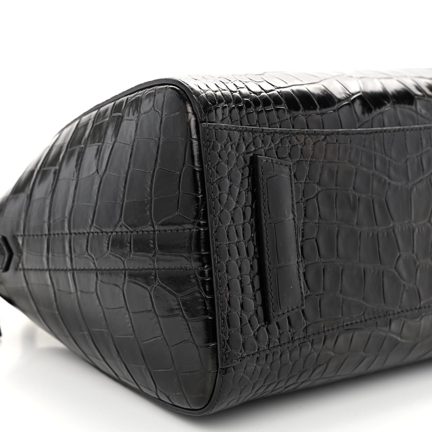 Calfskin Crocodile Embossed Small Antigona Black