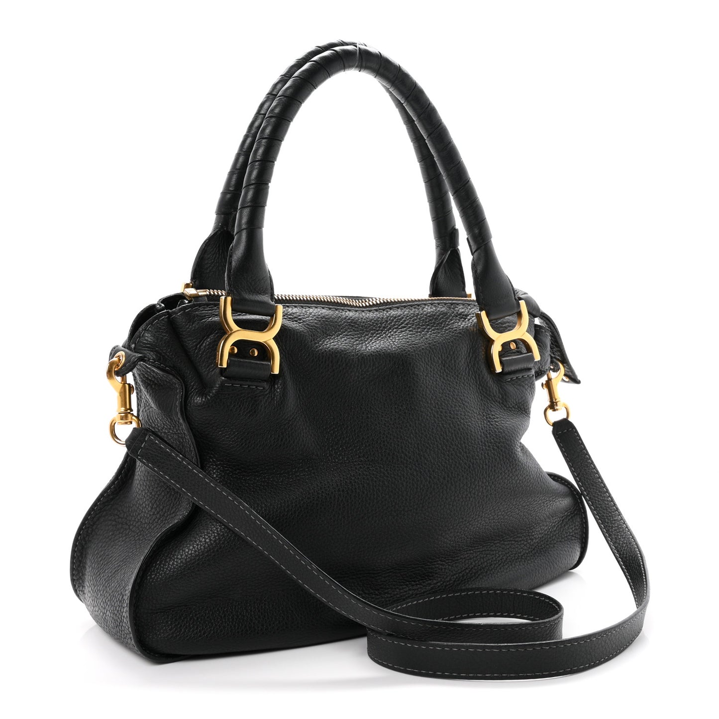 Calfskin Medium Marcie Satchel Black