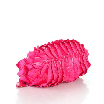 Prada Vernice Tessuto Nylon Ruffle Bag Fuxia 7 of 13