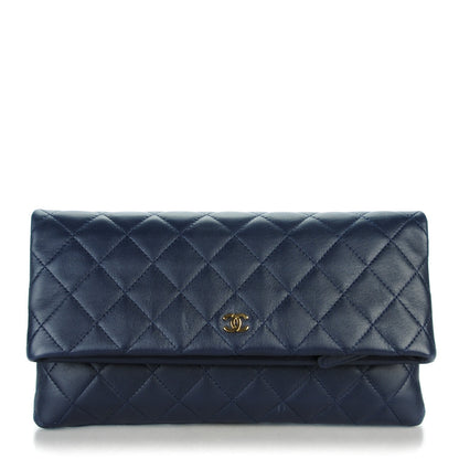 Chanel Lambskin Quilted CC Beauty Clutch Navy 1 of 7