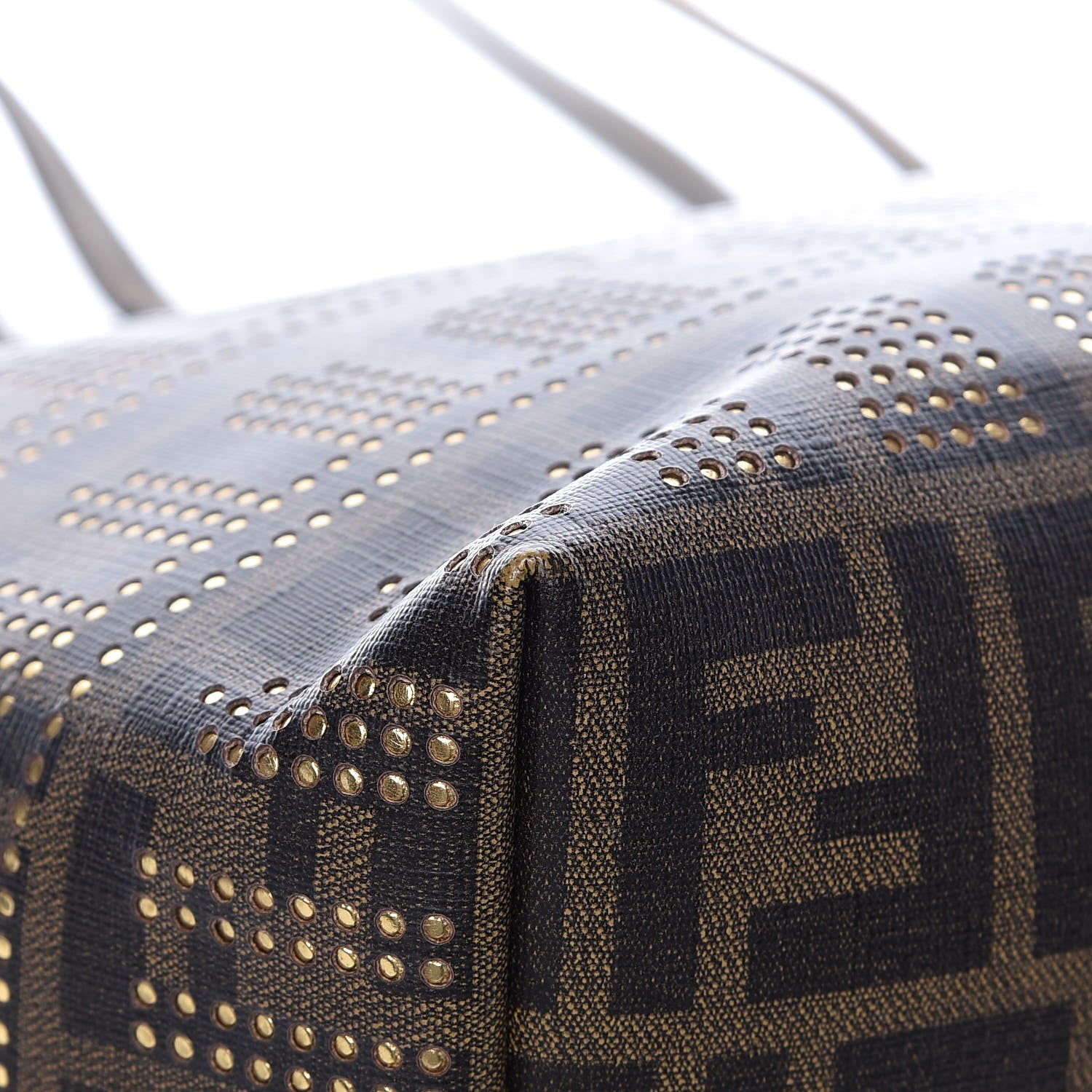 Fendi Zucca Lampo Studded Roll Tote Tobacco 12 of 15