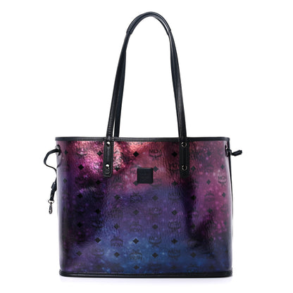 MCM Metallic Galaxy Visetos Medium Project Reversible Shopper Tote Black Multicolor 12 of 21