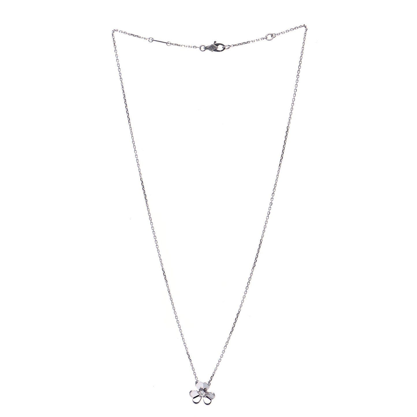 18K White Gold Diamond Mini Frivole Pendant Necklace
