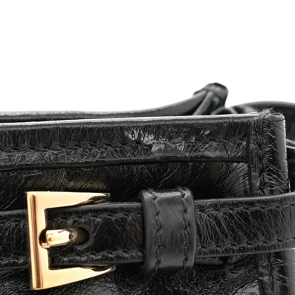 Prada Glossy Calfskin Triangle Medium Bonnie Shoulder Bag Black 11 of 11