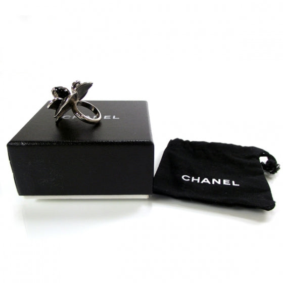 Chanel Camellia Ring Black 6 2 of 4