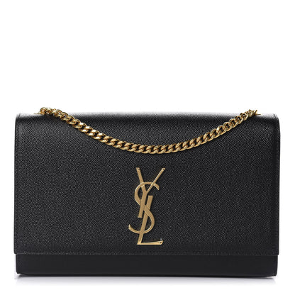 Saint Laurent Grain De Poudre Medium Classic Monogram Kate Satchel Black 1 of 11