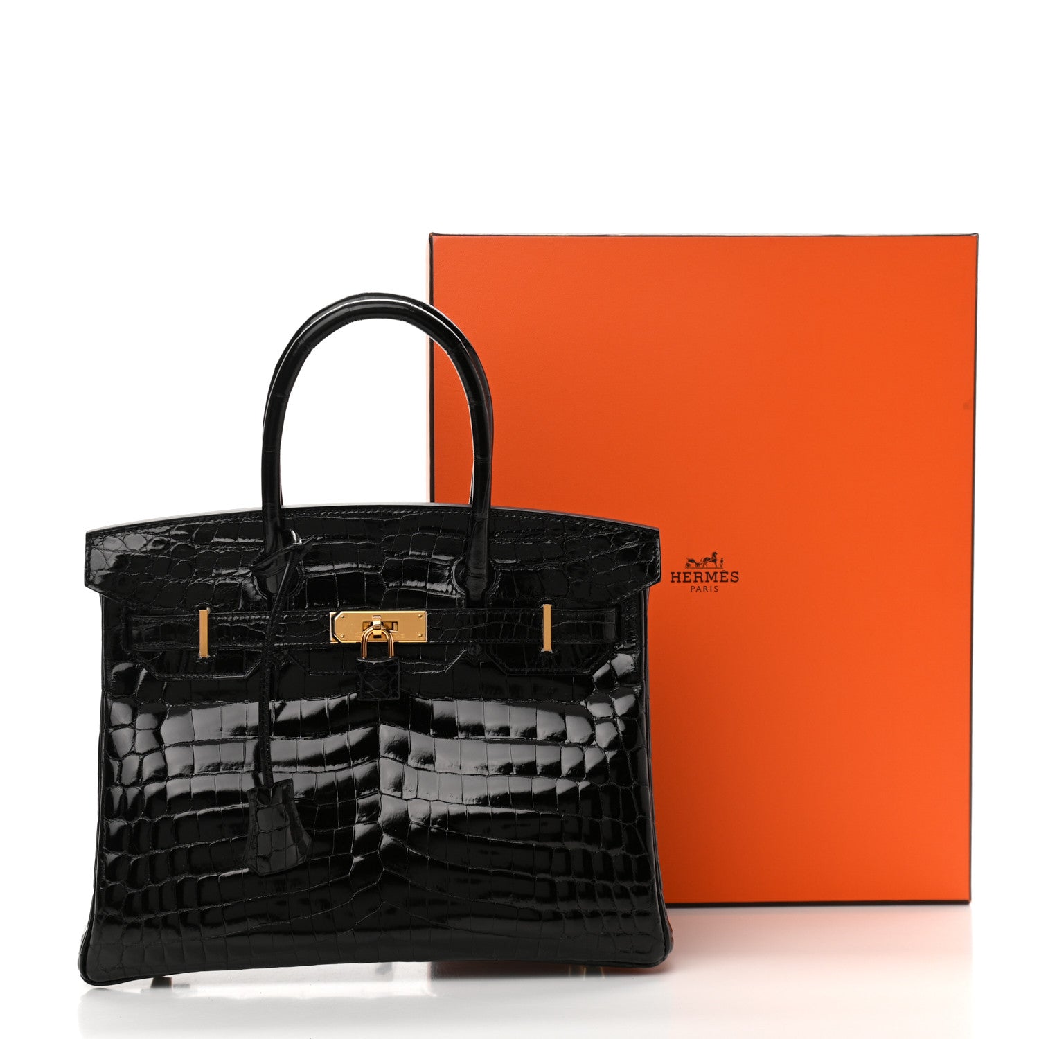 Hermes Shiny Niloticus Crocodile Birkin 30 Black 11 of 11
