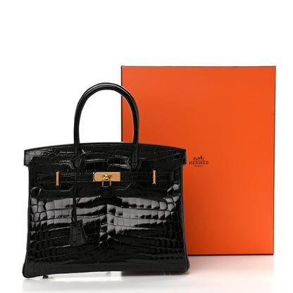 Hermes Shiny Niloticus Crocodile Birkin 30 Black 11 of 11