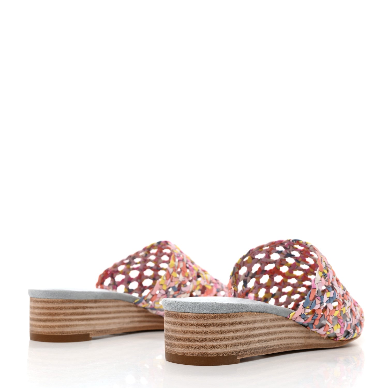 Hermes Silk Toscane Tressee Print Mules 35.5 Multicolor 4 of 7