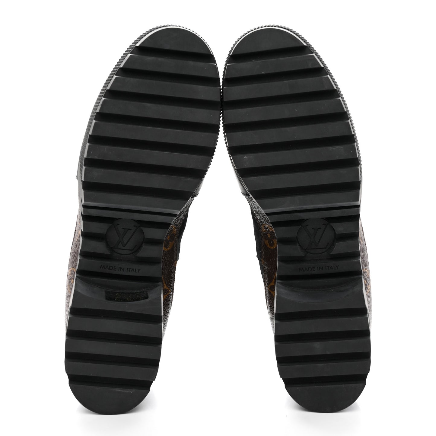 Suede Calfskin Monogram Laureate Platform Desert Boots 41 Black