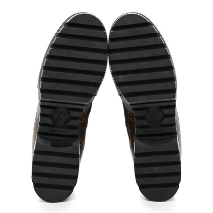 Louis Vuitton Suede Calfskin Monogram Laureate Platform Desert Boots 41 Black 5 of 13