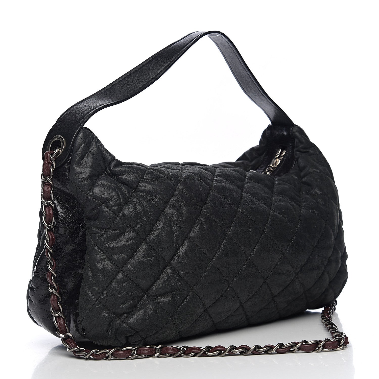Chanel Iridescent Calfskin Quilted Coco Daily Dark Grey 2 of 9