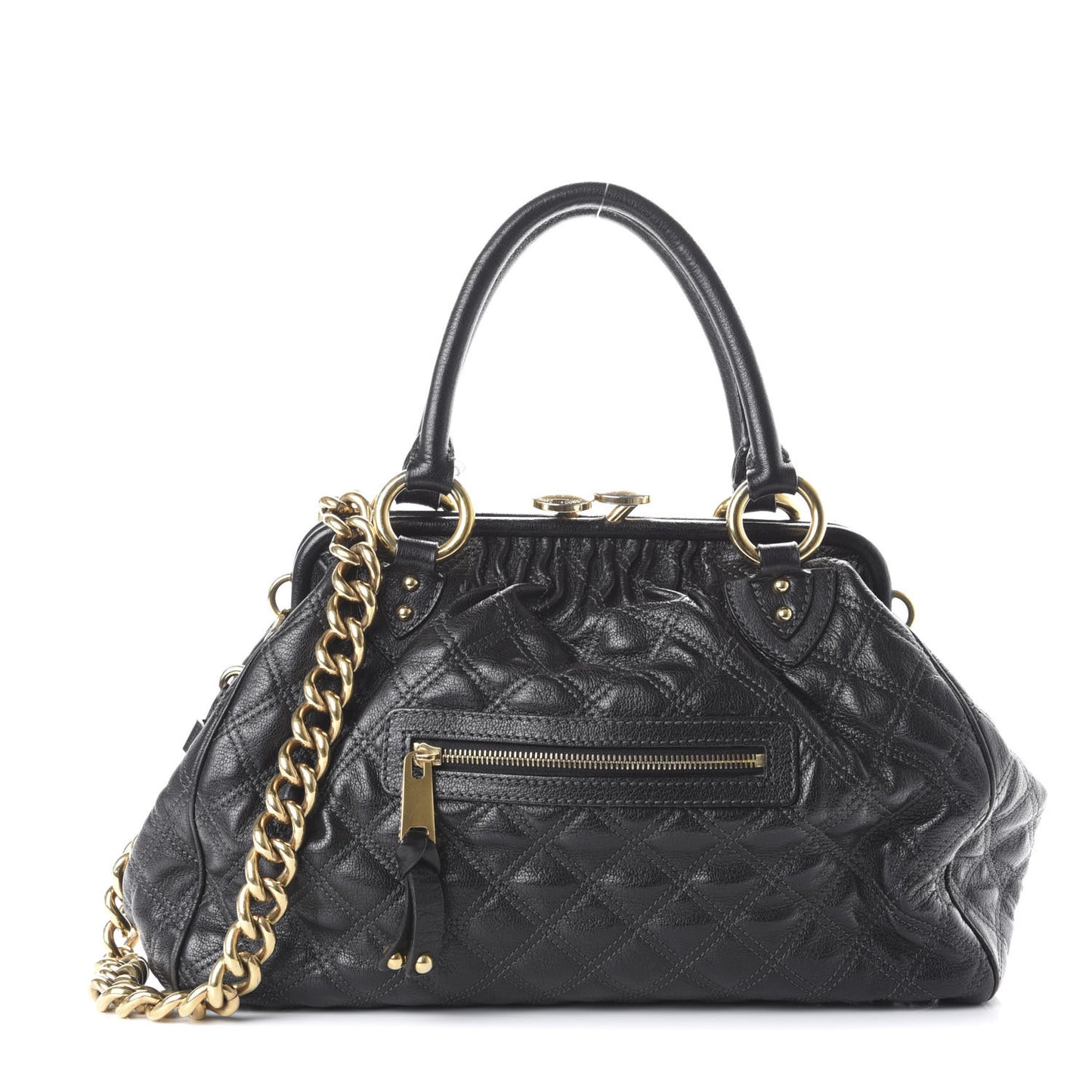 Calfskin Quilted Stam Black