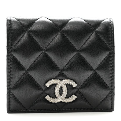 Chanel Lambskin Quilted CC Compact Bifold Wallet Black 1 of 8