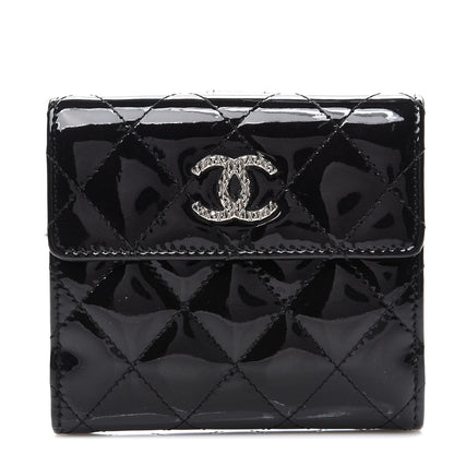 Chanel Patent Quilted Brilliant Compact Wallet Black 1 of 10