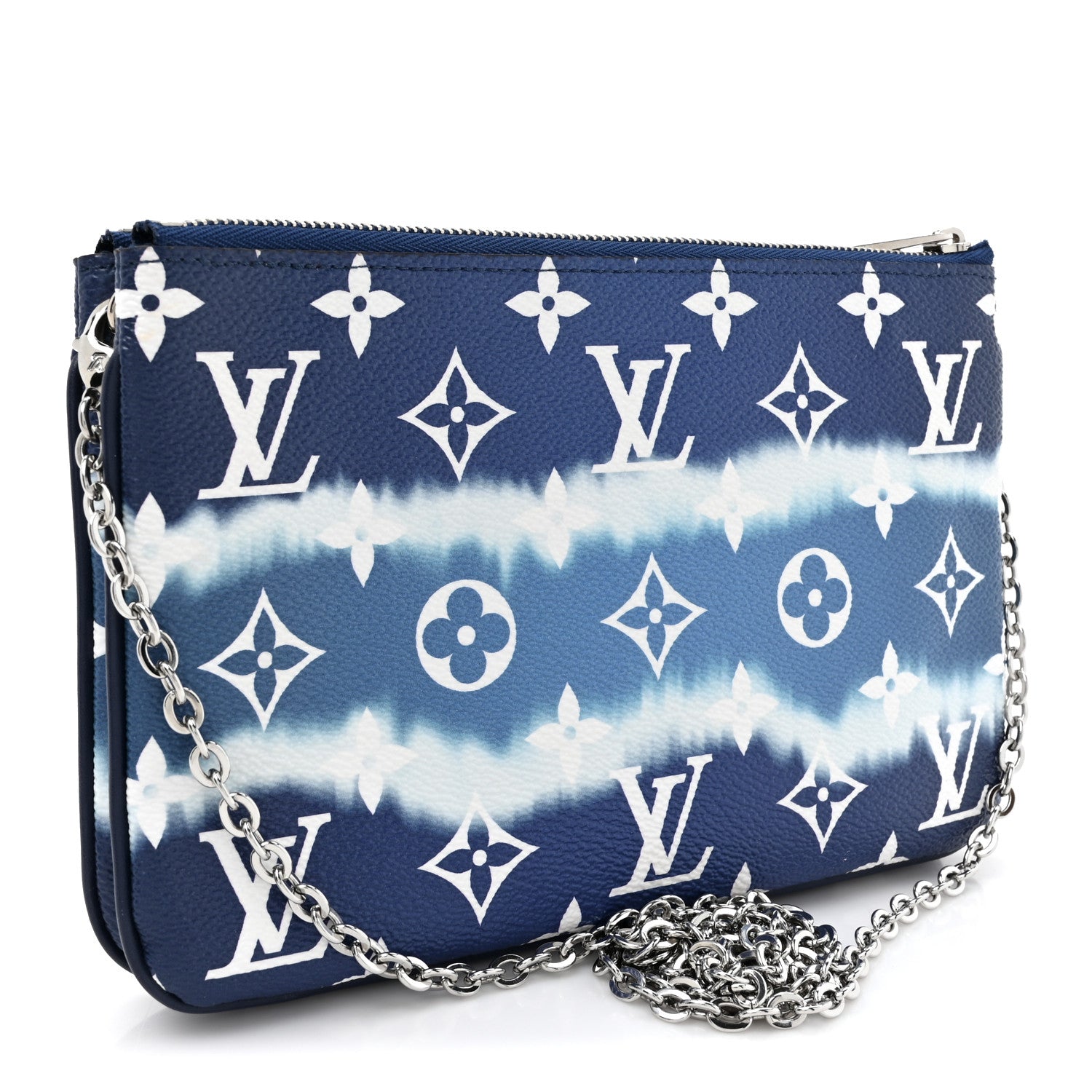 Louis Vuitton Monogram Giant Escale Double Zip Pochette Blue 2 of 10