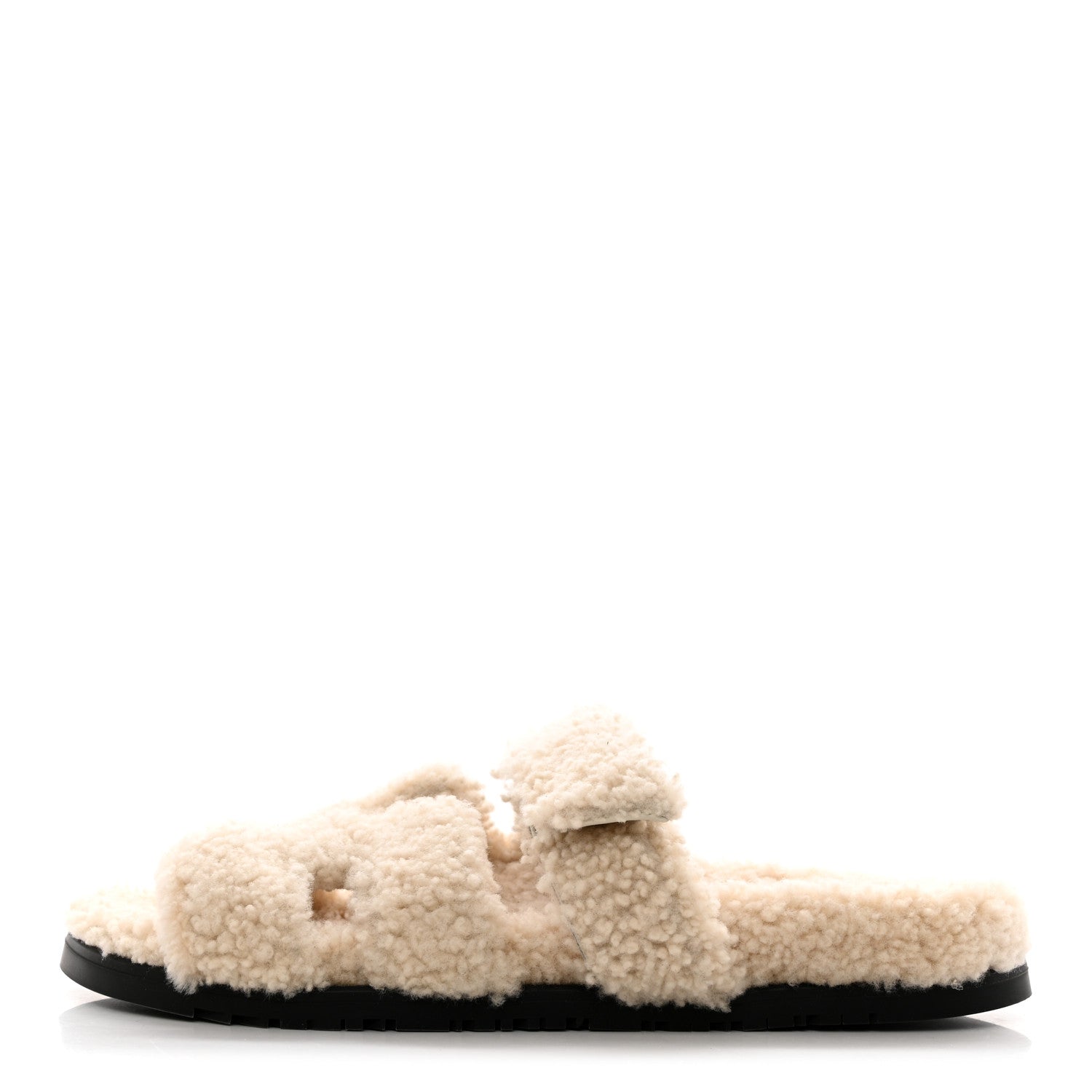 Hermes Woolskin Womens Chypre Sandals 41 Ecru 1 of 8