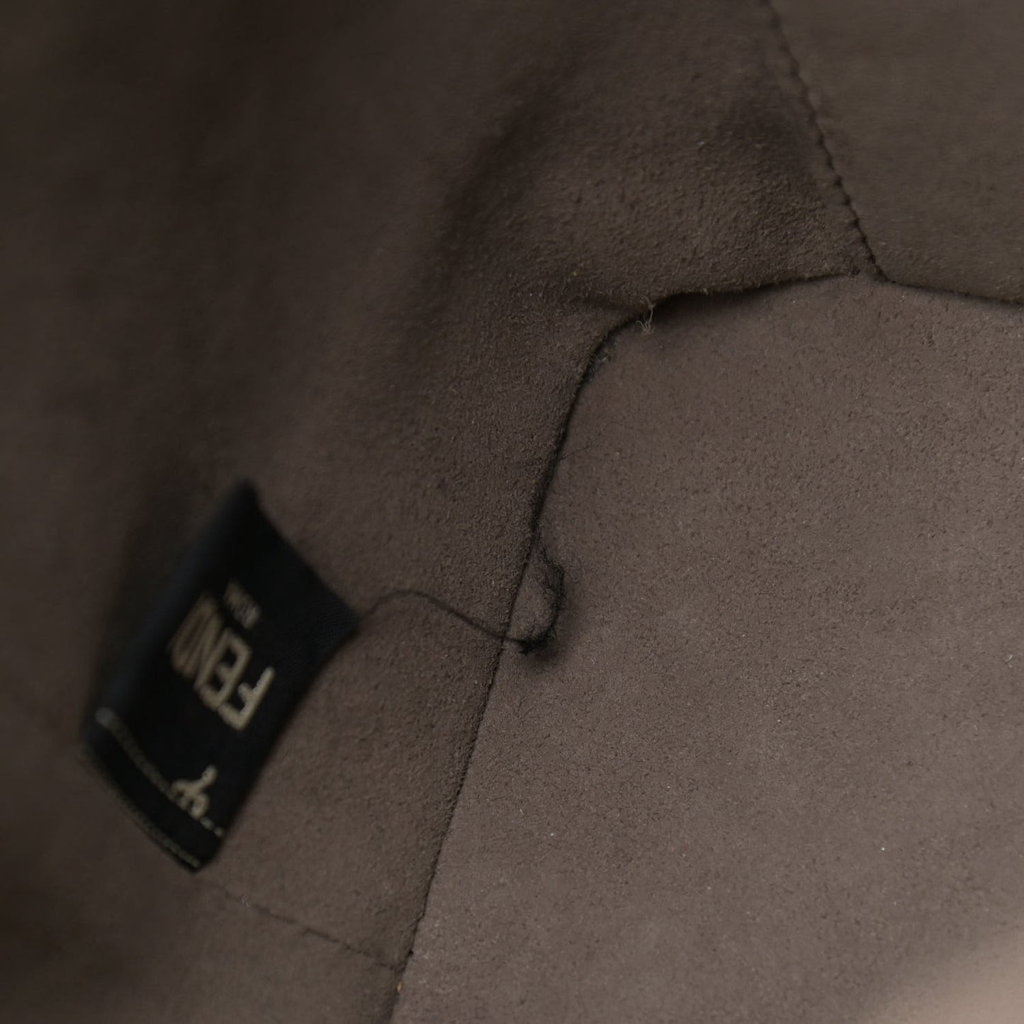Glazed Fabric Vitello Grace F is Fendi FF 1974 Stamp Patch Grande Mon Tresor Bucket Bag Mogano Panna Black