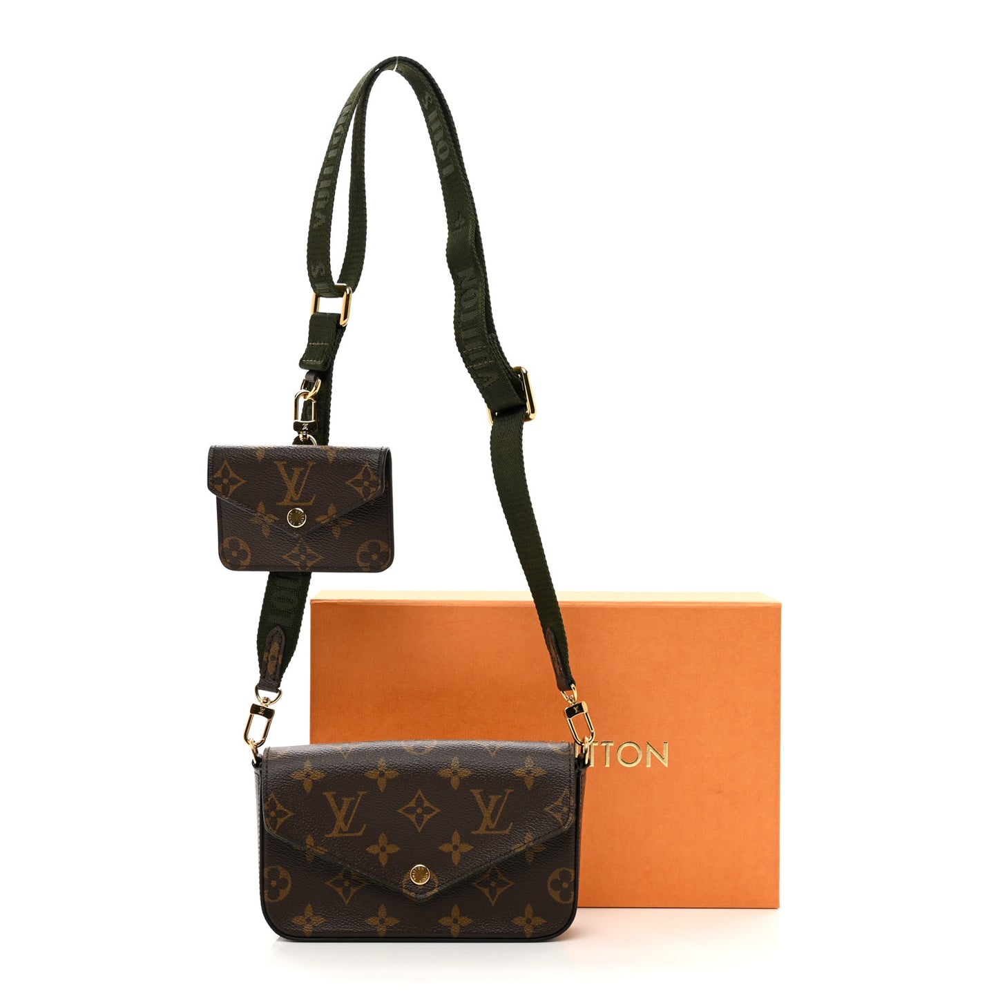 Monogram Felicie Strap & Go Kaki