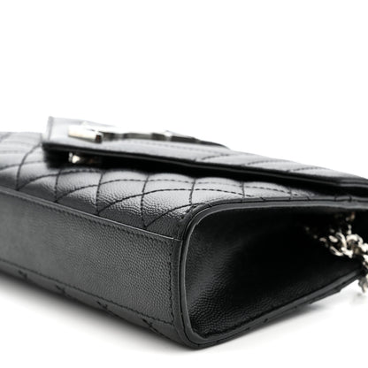 Saint Laurent Grain De Poudre Textured Mixed Matelasse Triquilt Small Monogram Satchel Black 10 of 10
