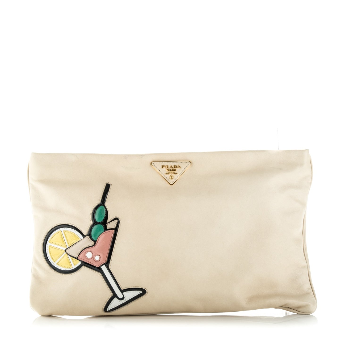 Nappa Martini Zip Clutch Cera