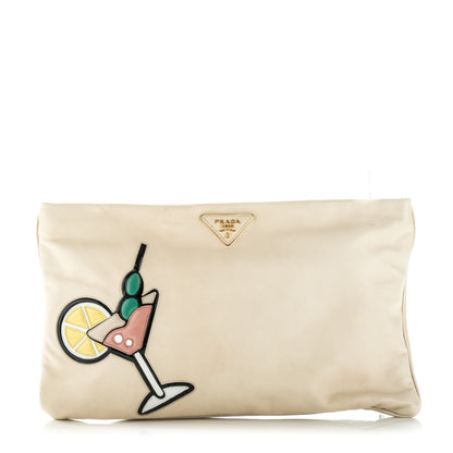 Prada Nappa Martini Zip Clutch Cera 1 of 10