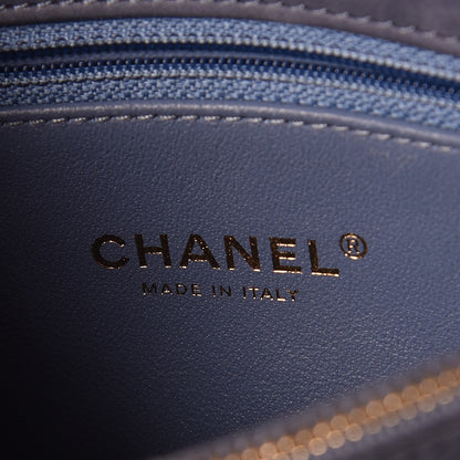 Chanel Iridescent Calfskin Python Patchwork Chevron Small Flap Black 7 of 8