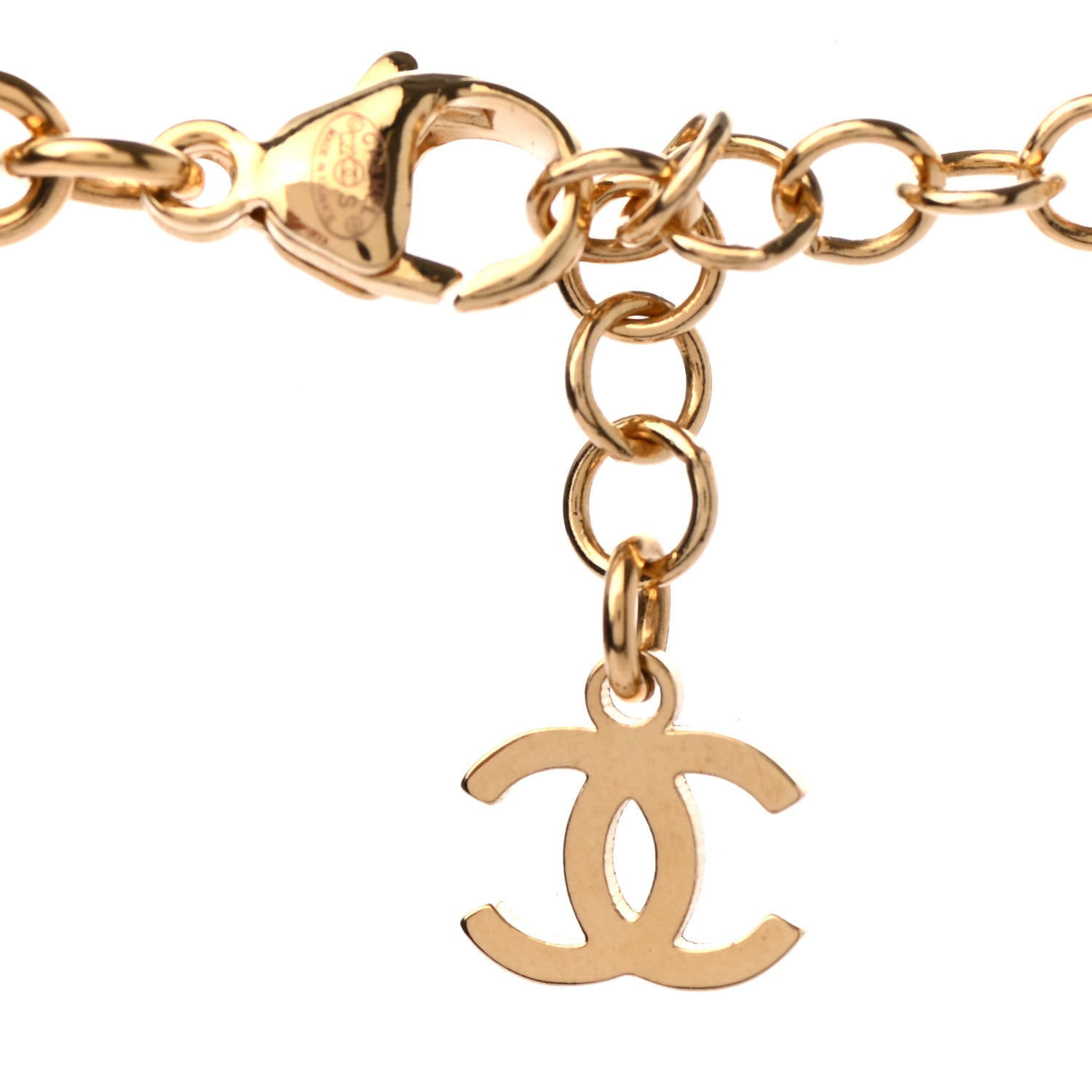 Chanel Metal Resin Chain CC Choker Gold Pink 6 of 7