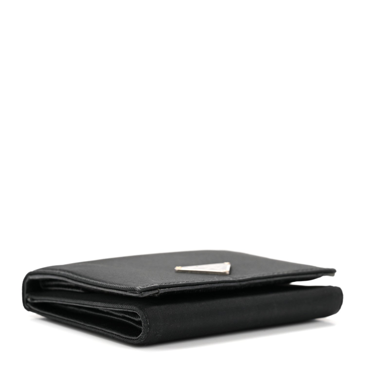 Prada Tessuto Nylon Tri-Fold Compact Wallet Black 1822546