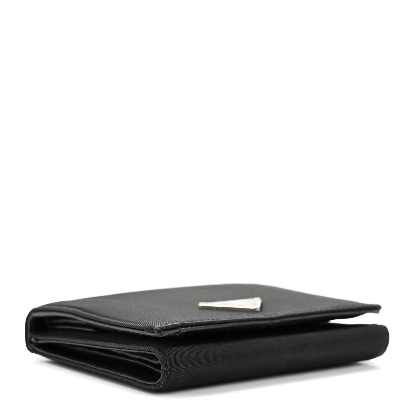 Tessuto Nylon Tri-Fold Compact Wallet  Black