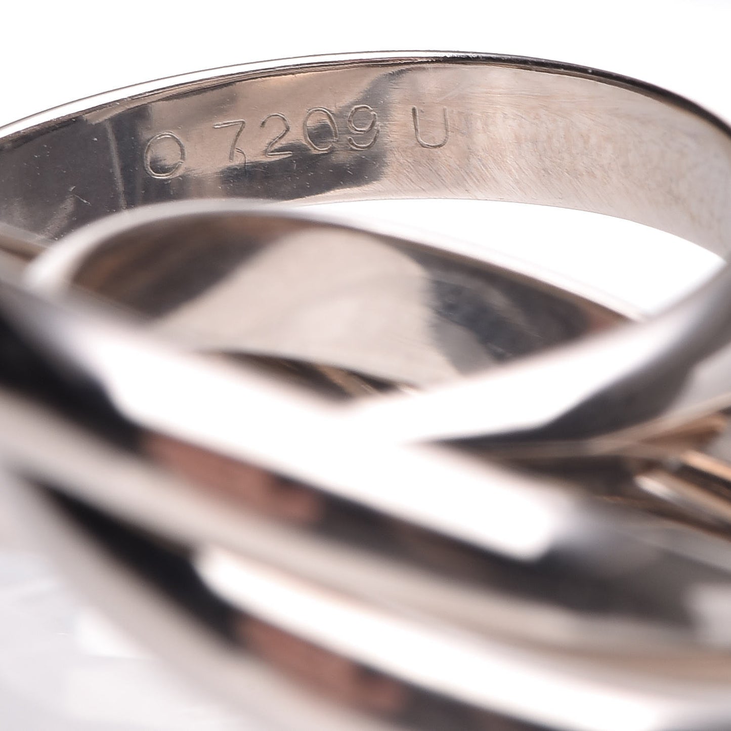 18K White Gold Classic Trinity Ring 55 7.25