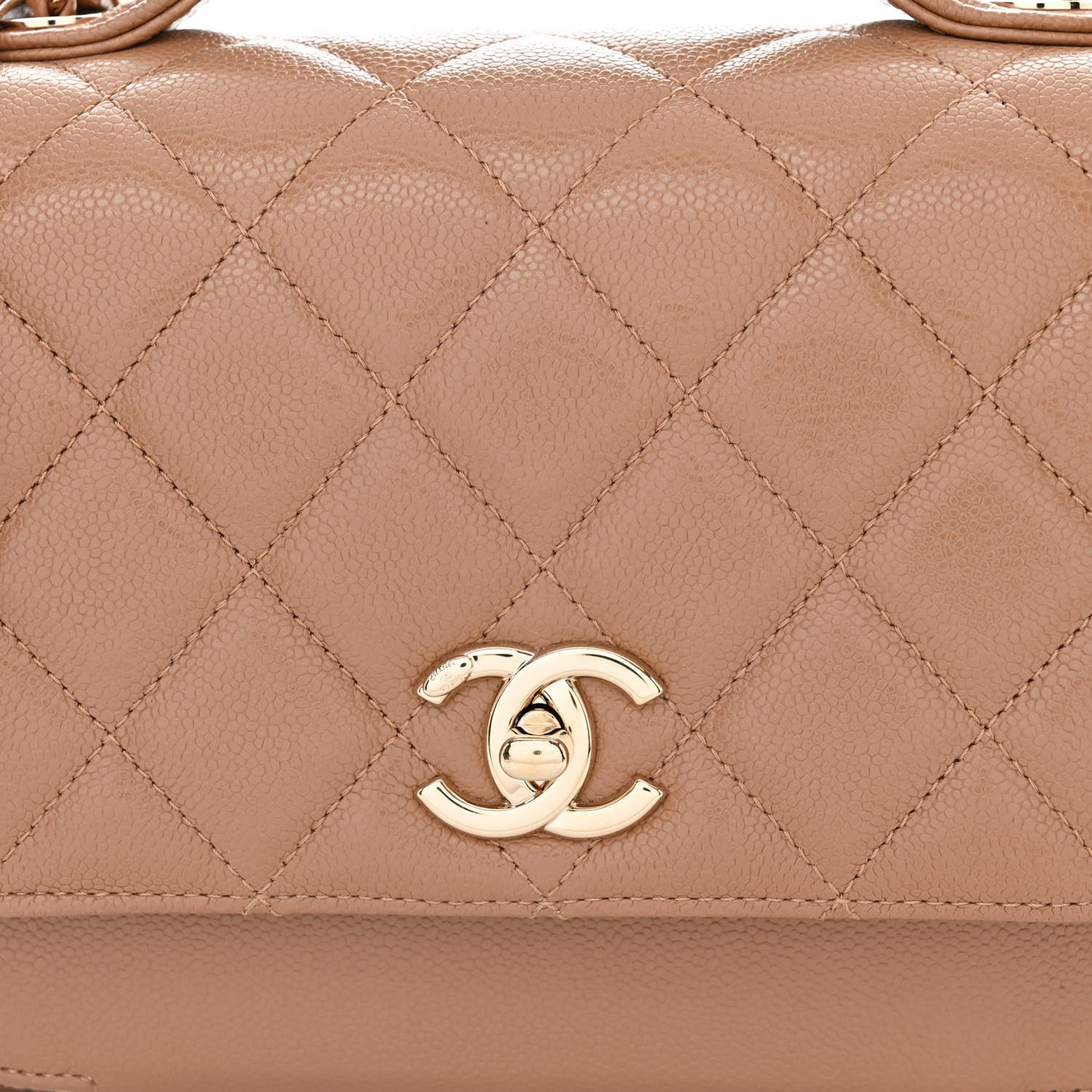 Caviar Quilted Medium Business Affinity Flap Beige