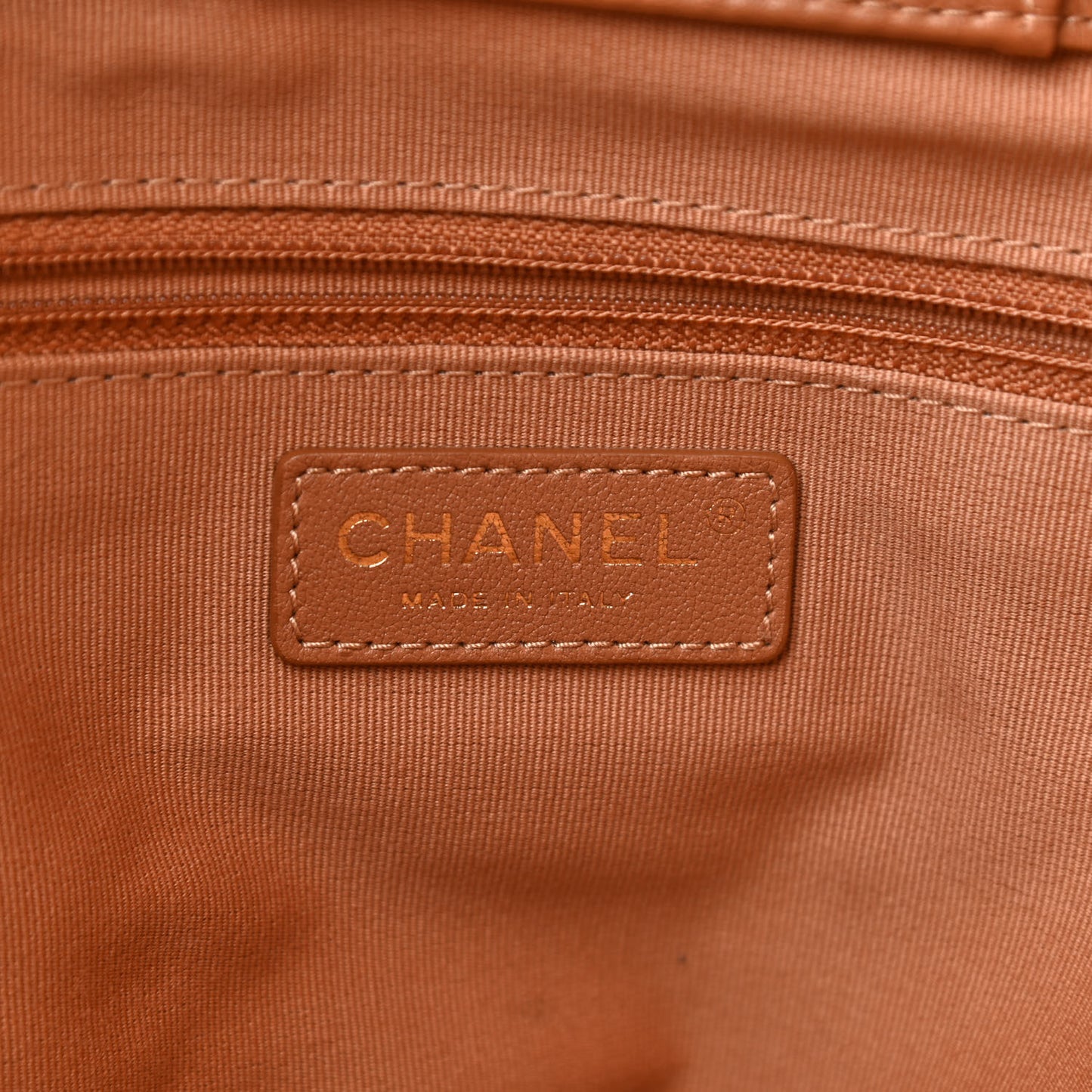 Calfskin Stitched Large Shopping Bag Brown