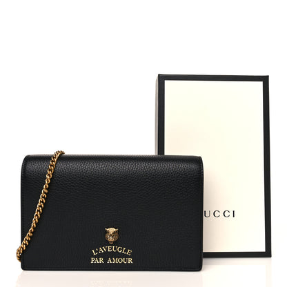 Gucci Grained Calfskin L'aveugle Par Amour Chain Wallet Black 10 of 10