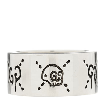 Gucci Sterling Silver GucciGhost Hamlet Skull Ring 48 4.5 1 of 5