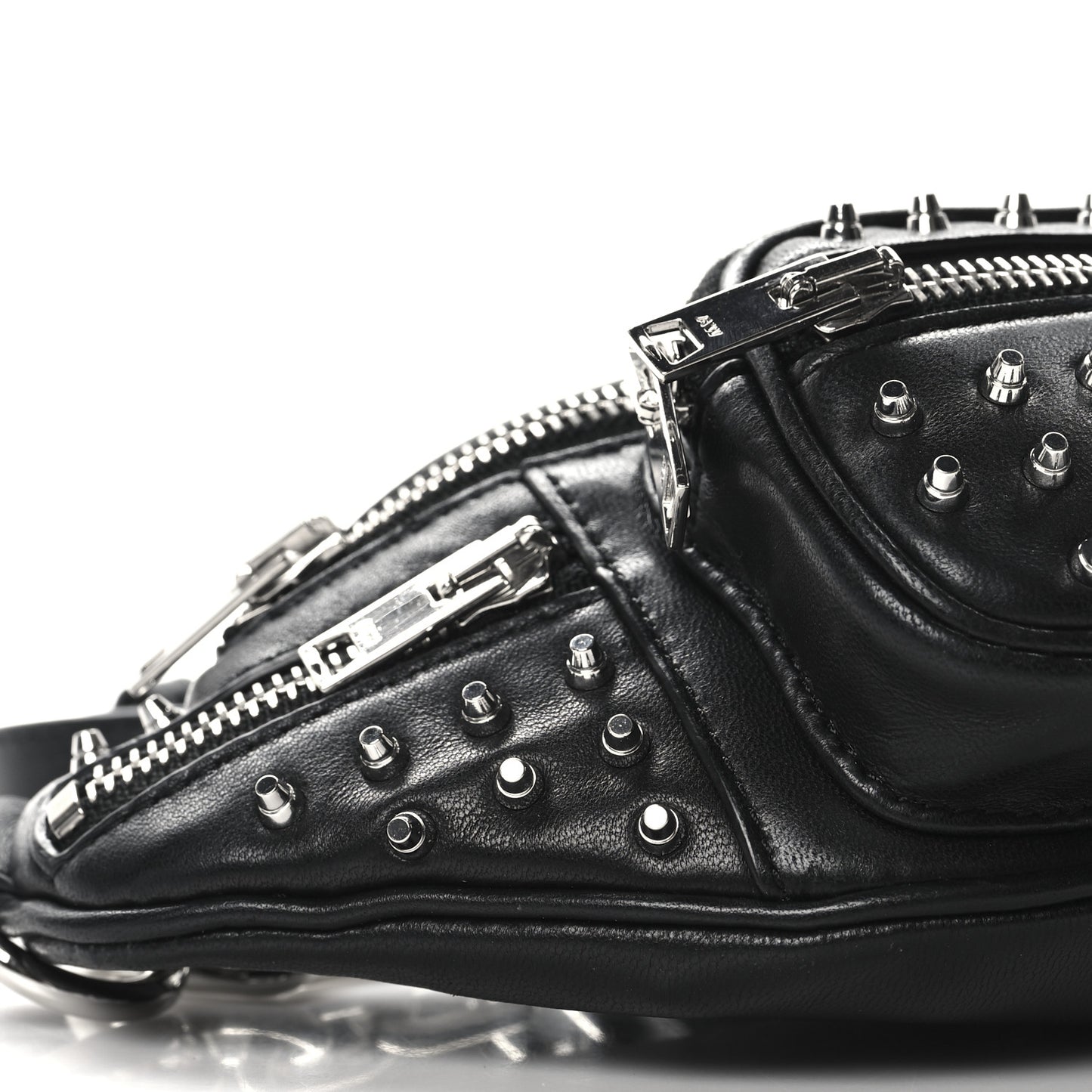 Lambskin Studded Mini Attica Belt Bag Black