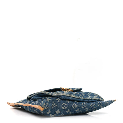 Louis Vuitton Monogram Denim Sac Plat Blue 4 of 9