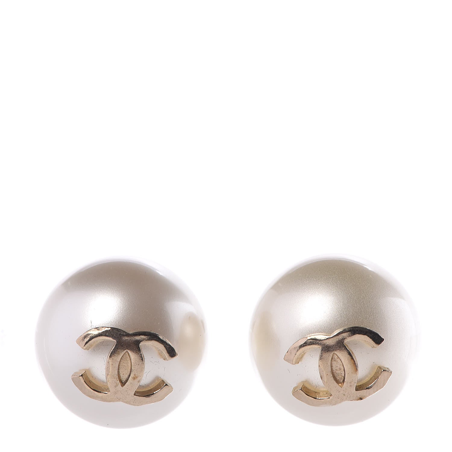 Chanel Pearl CC Large Earrings Gold 1 of 5