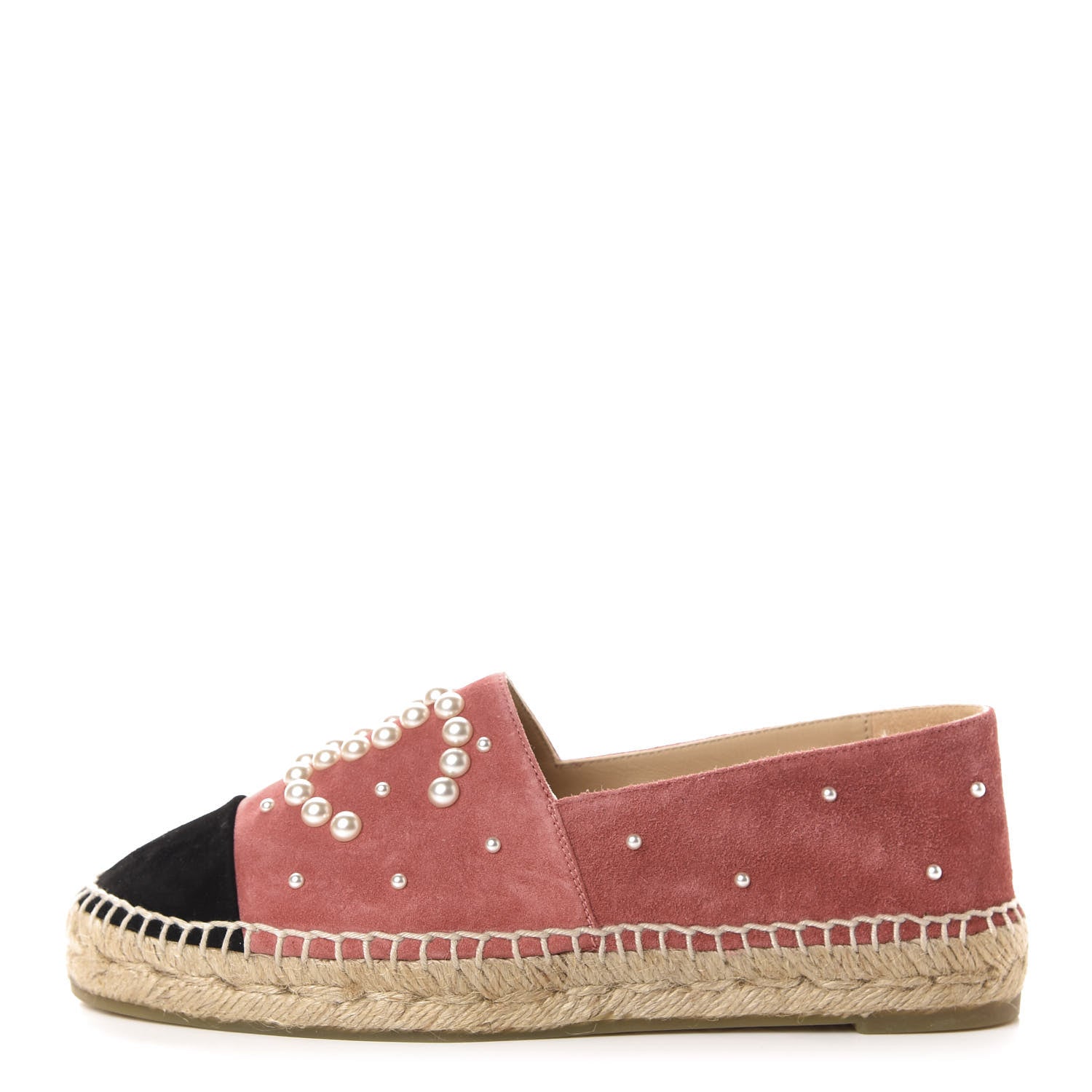 Chanel Suede Pearl CC Espadrilles 36 Pink 1 of 13