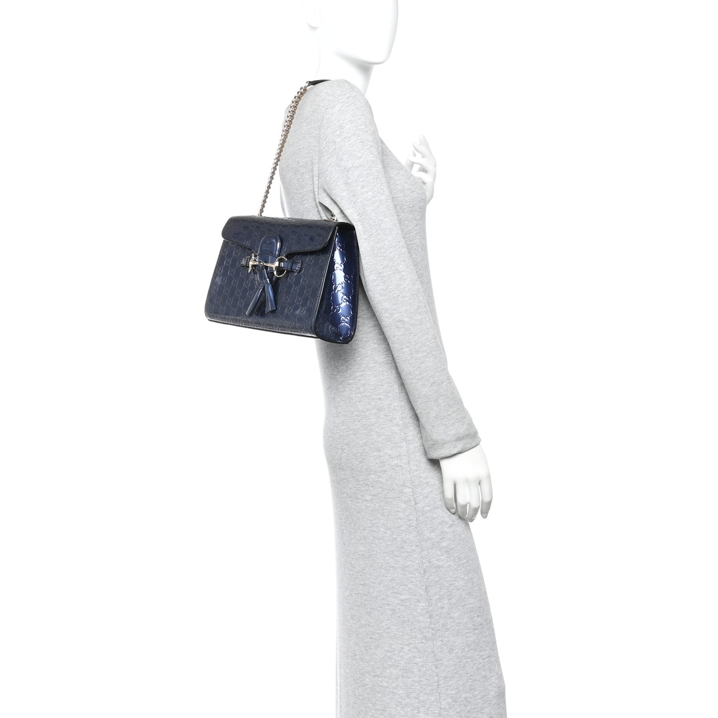 Shine Guccissima Medium Emily Chain Shoulder Bag Melanzana