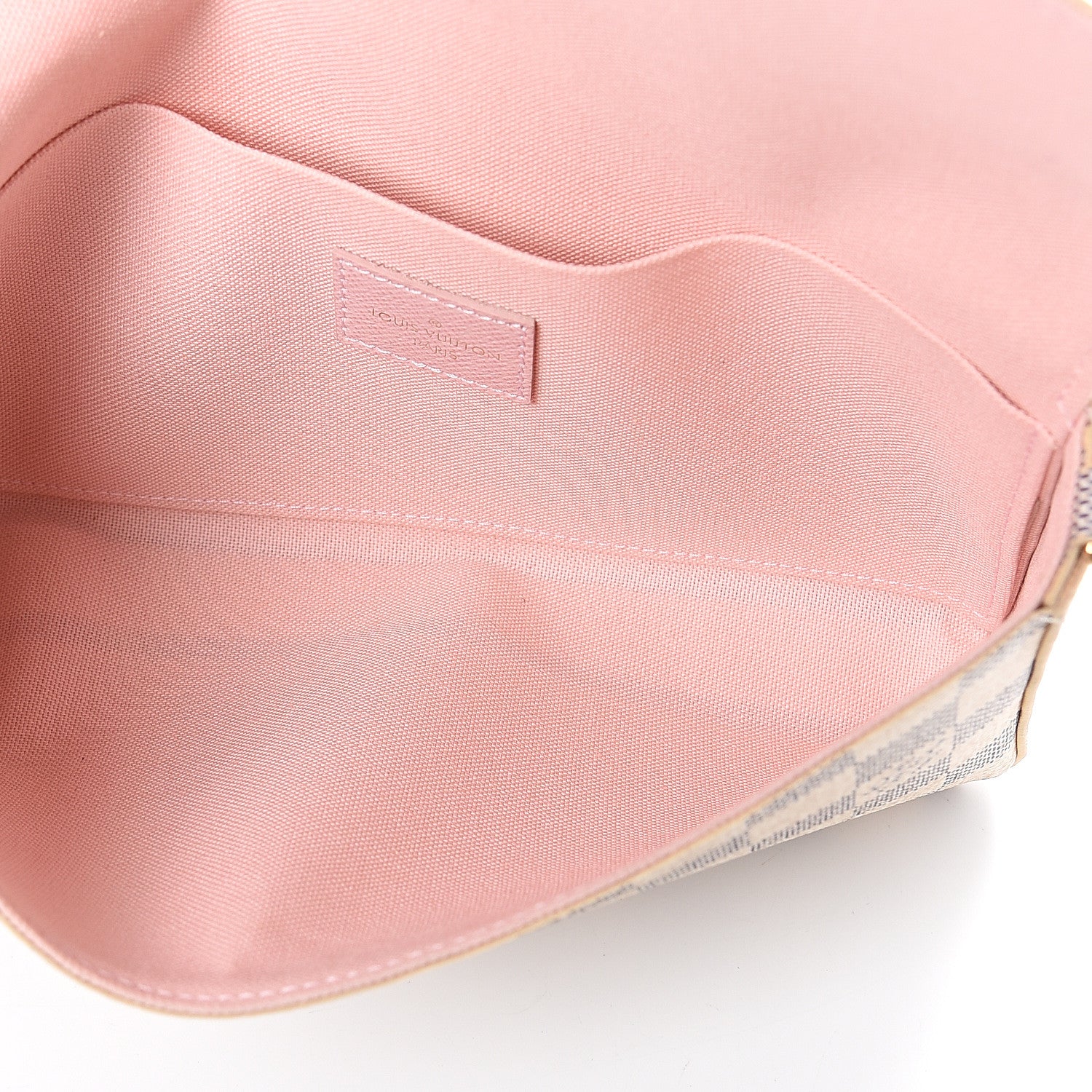 Louis Vuitton Damier Azur Pochette Felicie Chain Wallet Rose Ballerine 5 of 8