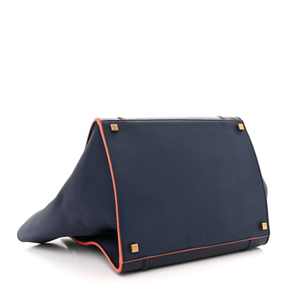 Celine Supple Calfskin Large Phantom Luggage Navy Blue Orange 4 of 17