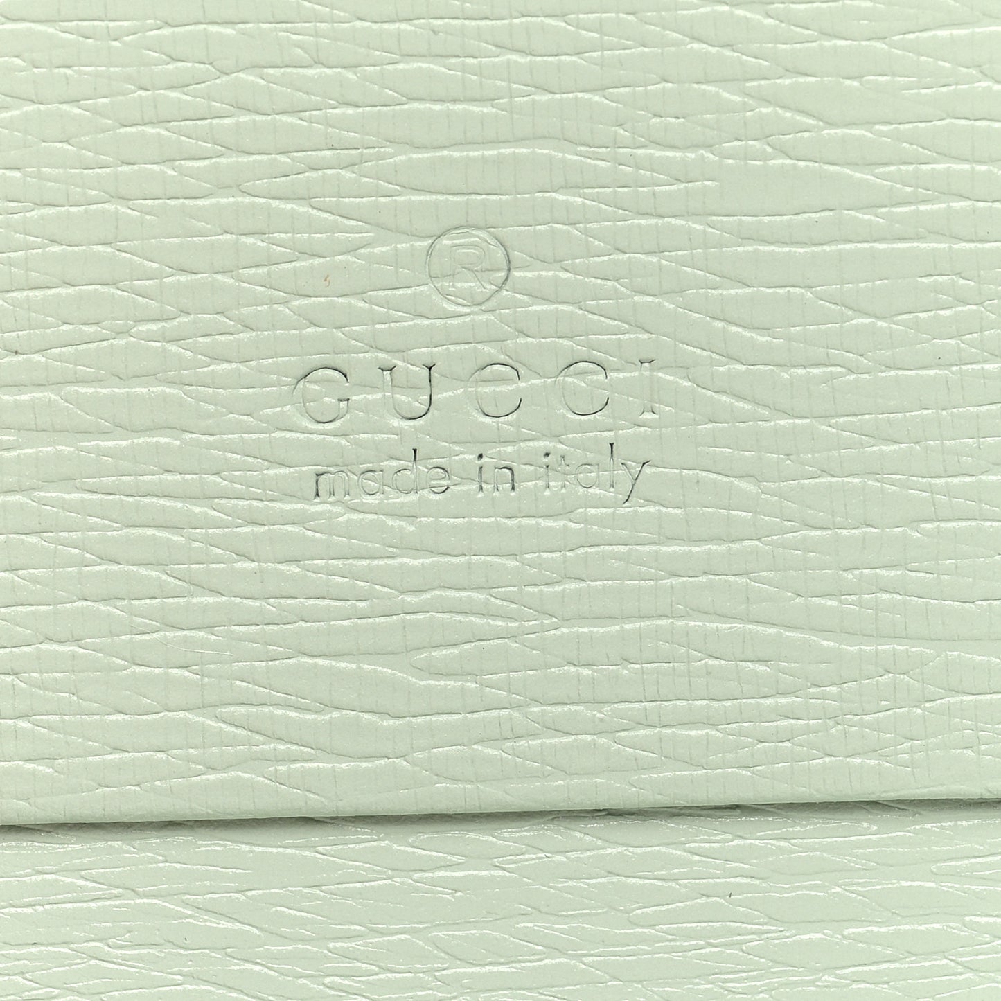 Textured Calfskin Script Logo Mini Wallet Pale Green