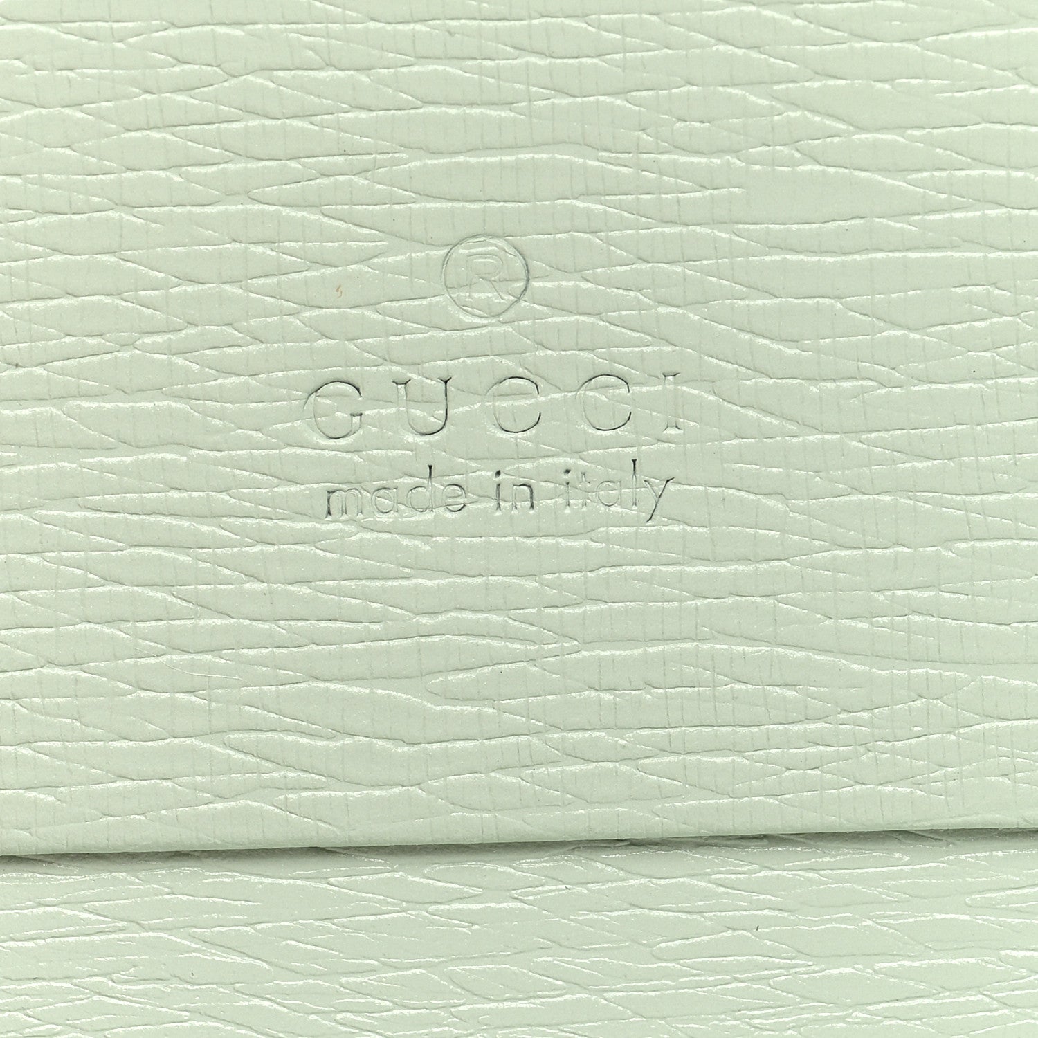 Gucci Textured Calfskin Script Logo Mini Wallet Pale Green 7 of 7