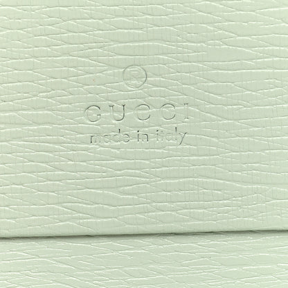 Gucci Textured Calfskin Script Logo Mini Wallet Pale Green 7 of 7