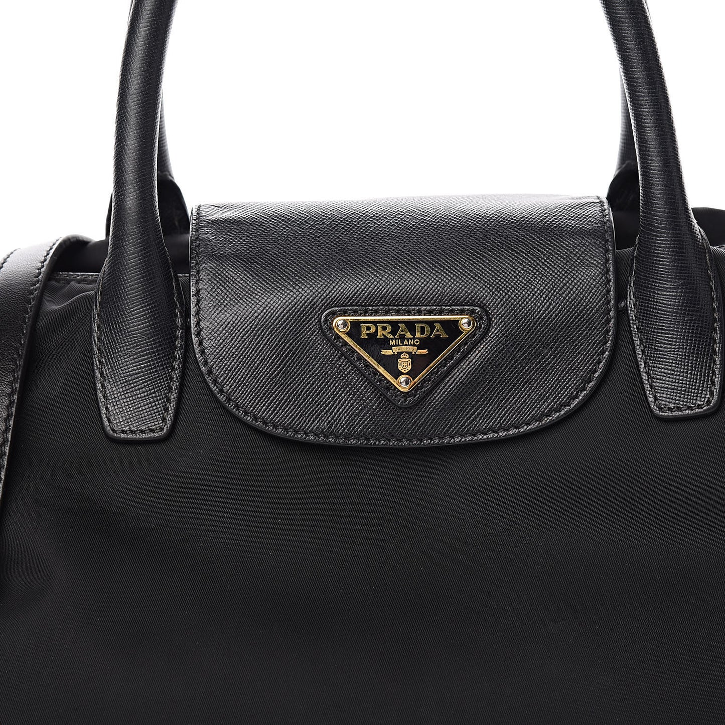 Tessuto Nylon Saffiano Tote Black
