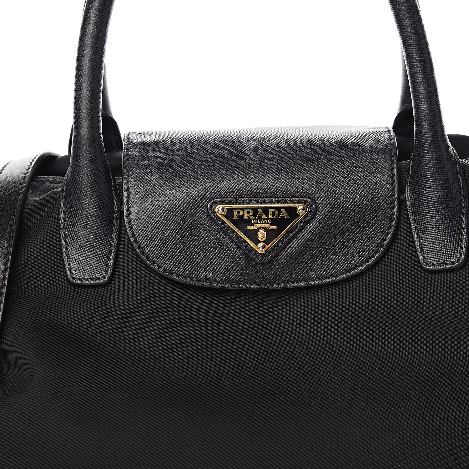 Prada Tessuto Nylon Saffiano Tote Black 11 of 11